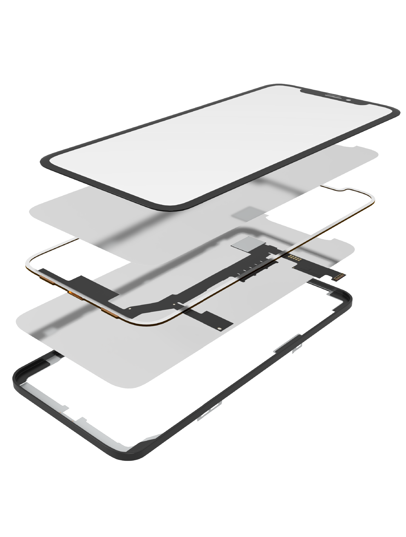 4 in 1 Long Flex (Touchscreen-Digitizer Touch mit Glas + OCA + Rahmen vormontiert) für iPhone XS Max (OCA Master) – Bild 3