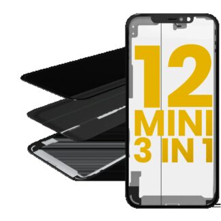 3 in 1 (Glas mit OCA vormontiert + Rahmen) für iPhone 12 Mini (OCA Master)