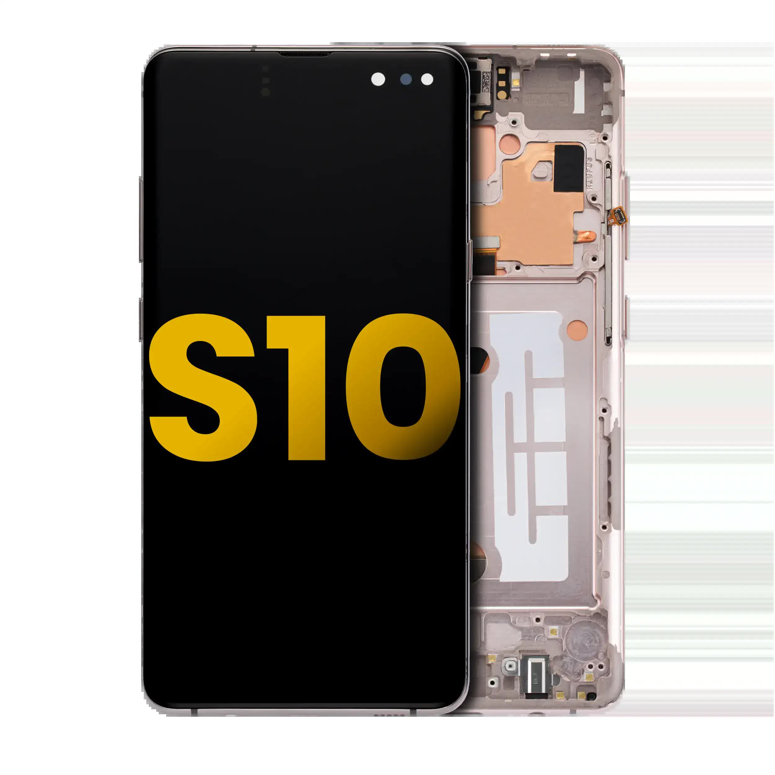 OLED Display mit Rahmen für Samsung Galaxy S10 5G (professionell aufgearbeitet) (Royal Gold)