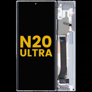 OLED Display mit Rahmen für Samsung Galaxy Note 20 Ultra 5G (professionell aufgearbeitet) (Mystic White)
