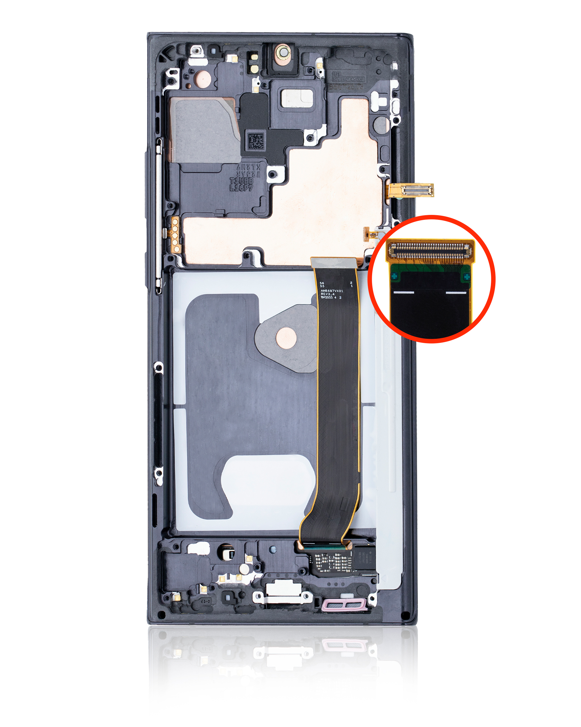 OLED Display mit Rahmen für Samsung Galaxy Note 20 Ultra 5G (professionell aufgearbeitet) (Mystic Black) – Bild 4