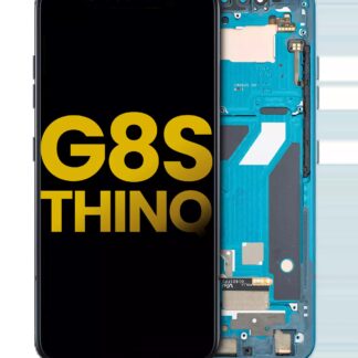 OLED Display mit Rahmen für LG G8S ThinQ (professionell aufgearbeitet) (Mirror Teal)