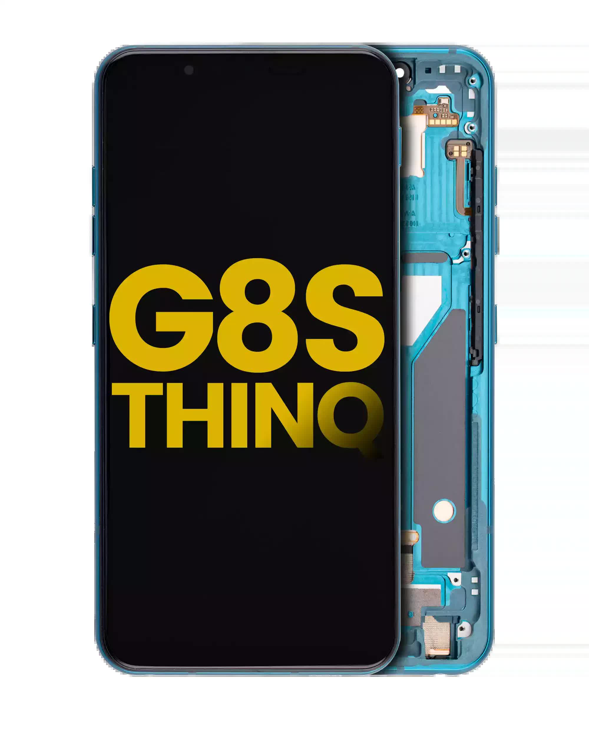 OLED Display mit Rahmen für LG G8S ThinQ (professionell aufgearbeitet) (Mirror Green)