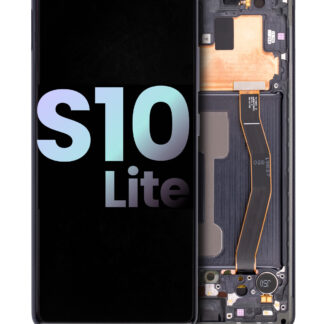 OLED Display mit Rahmen für Samsung Galaxy S10 Lite (Service Pack) (Prism Black)