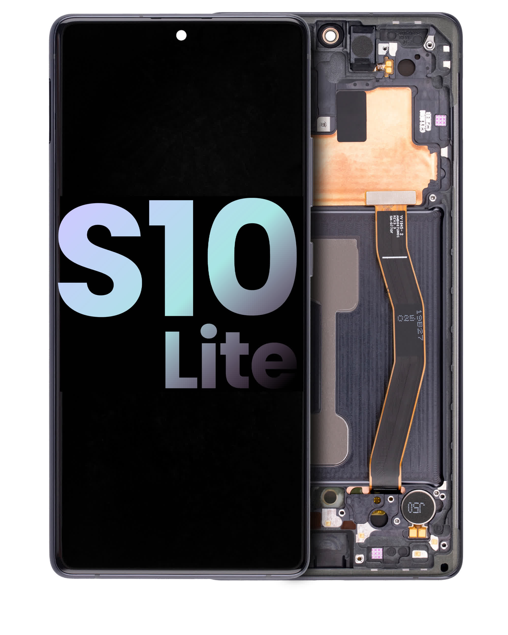 OLED Display mit Rahmen für Samsung Galaxy S10 Lite (Service Pack) (Prism Black)