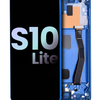 OLED Display mit Rahmen für Samsung Galaxy S10 Lite (Service Pack) (Prism Blue)