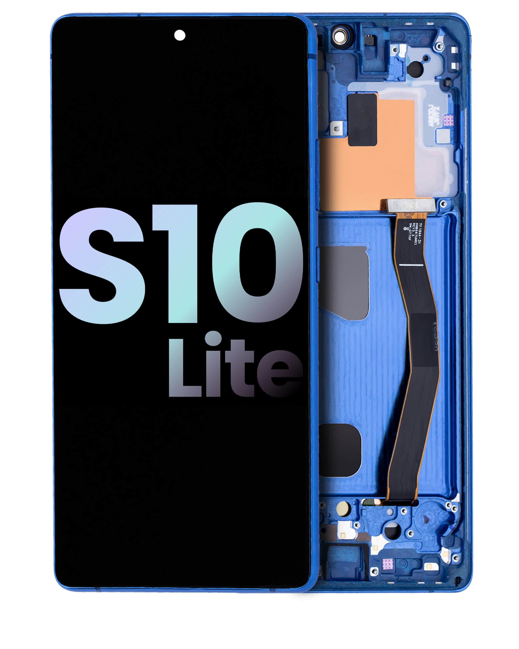 OLED Display mit Rahmen für Samsung Galaxy S10 Lite (Service Pack) (Prism Blue)