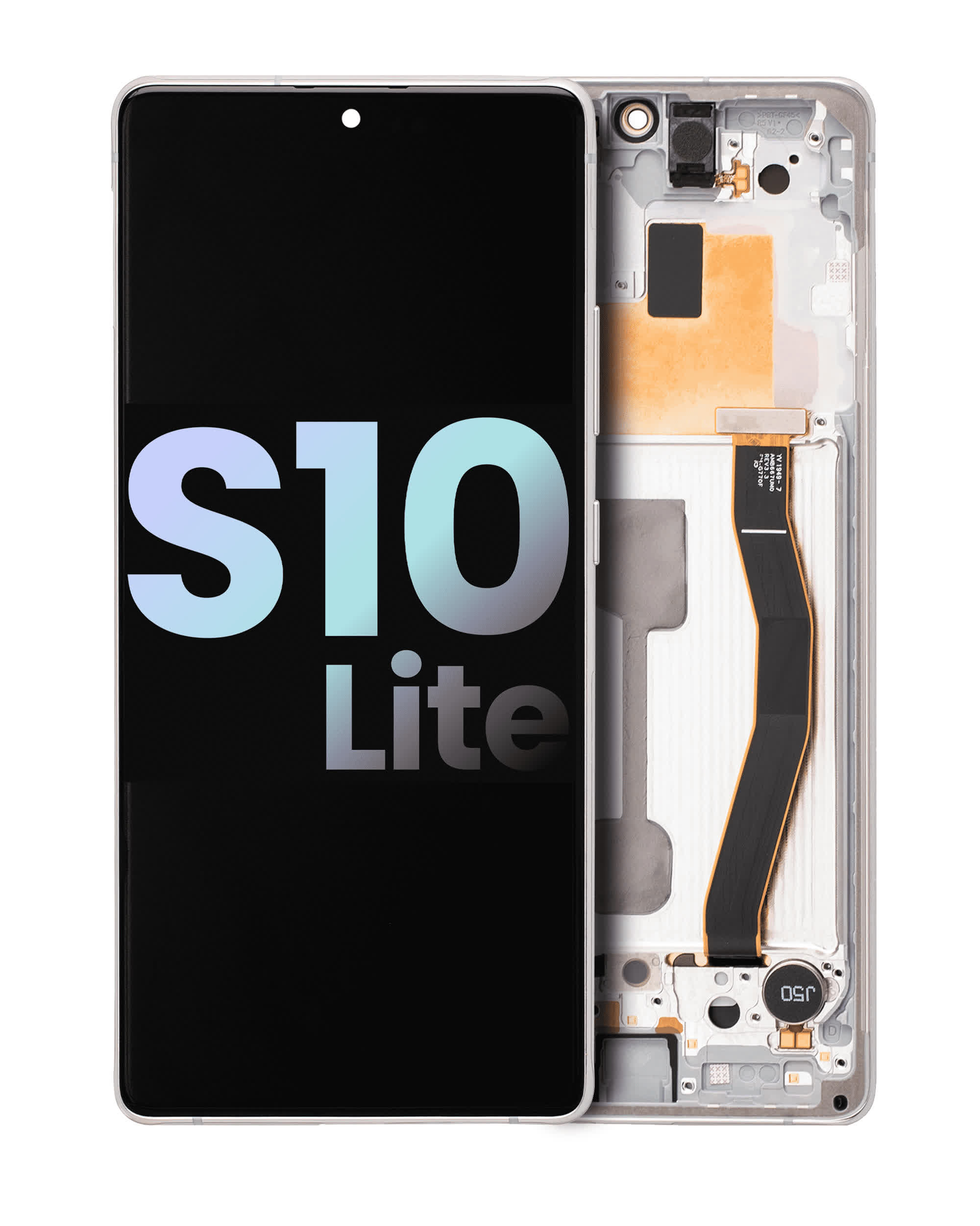 OLED Display mit Rahmen für Samsung Galaxy S10 Lite (Service Pack) (Prism White)