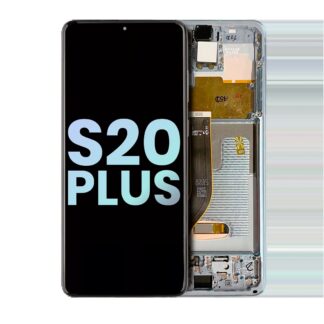 OLED Display mit Rahmen für Samsung Galaxy S20 Plus 5G (Service Pack) (Cloud White)