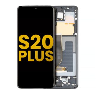OLED Display mit Rahmen für Samsung Galaxy S20 Plus 5G (professionell aufgearbeitet) (Cosmic Black)