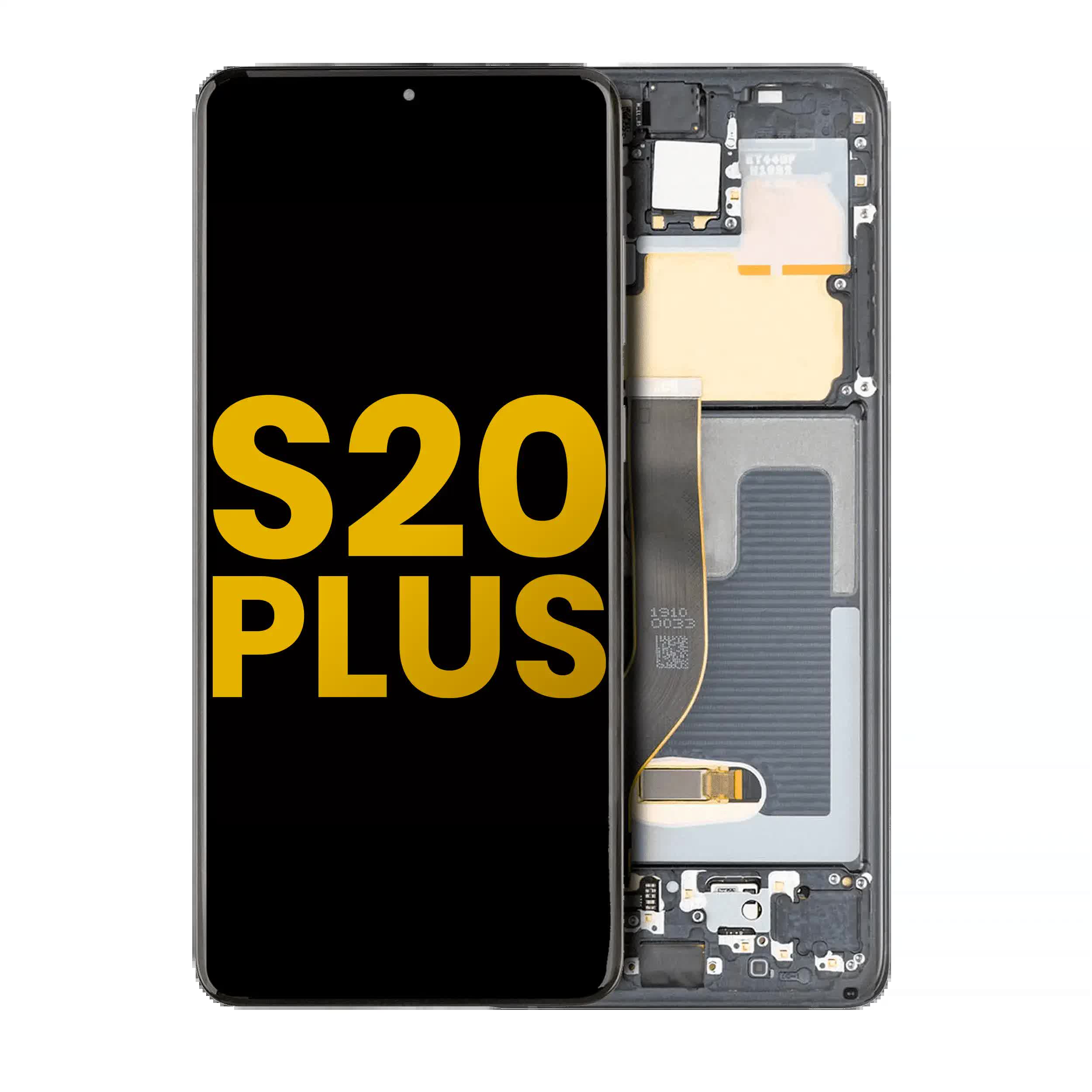 OLED Display mit Rahmen für Samsung Galaxy S20 Plus 5G (professionell aufgearbeitet) (Cosmic Black)