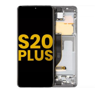 OLED Display mit Rahmen für Samsung Galaxy S20 Plus 5G (professionell aufgearbeitet) (Cosmic Gray (Grau))