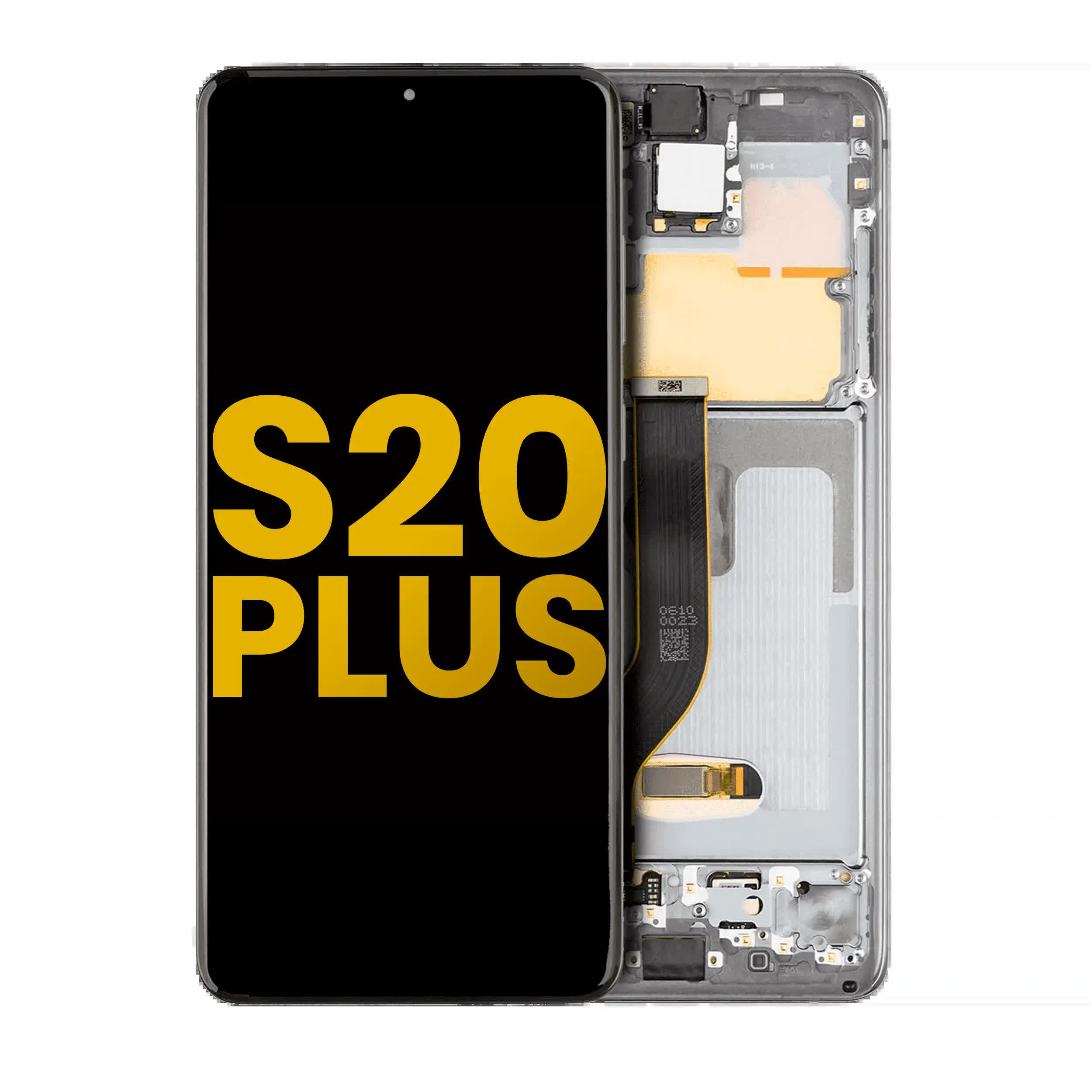 OLED Display mit Rahmen für Samsung Galaxy S20 Plus 5G (professionell aufgearbeitet) (Cosmic Gray (Grau))