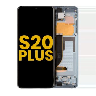 OLED Display mit Rahmen für Samsung Galaxy S20 Plus 5G (professionell aufgearbeitet) (Cloud Blue)