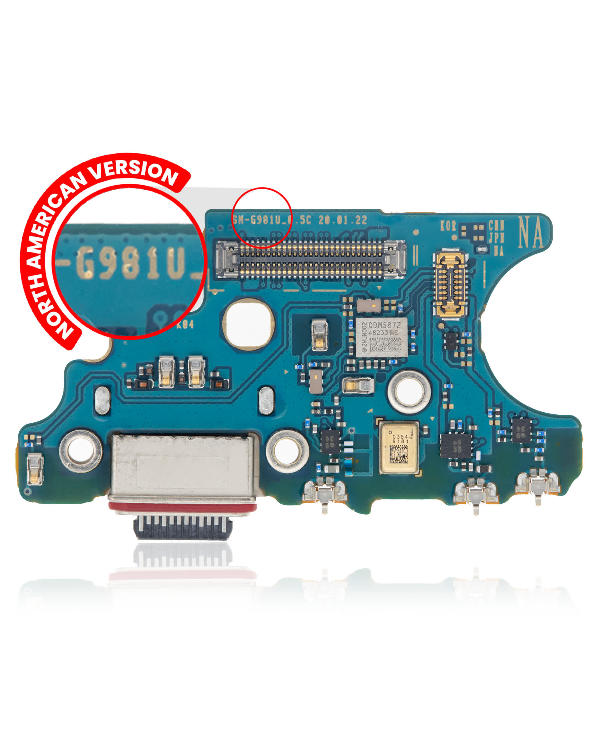 Ladebuchse mit Platine für Samsung Galaxy S20 5G (G981U) (US-Version) (Premium)