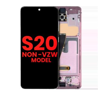 OLED Display mit Rahmen für Samsung Galaxy S20 5G (Non-Verizon 5G UW Rahmen) (Aftermarket Plus) (Cloud Pink (Rosa))