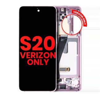 OLED Display mit Rahmen für Samsung Galaxy S20 5G (Verizon 5G UW Rahmen einzeln) (Aftermarket Plus) (Cloud Pink (Rosa))
