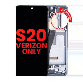 OLED Display mit Rahmen für Samsung Galaxy S20 5G (Verizon 5G UW Rahmen einzeln) (Aftermarket Plus) (Cosmic Gray (Grau))