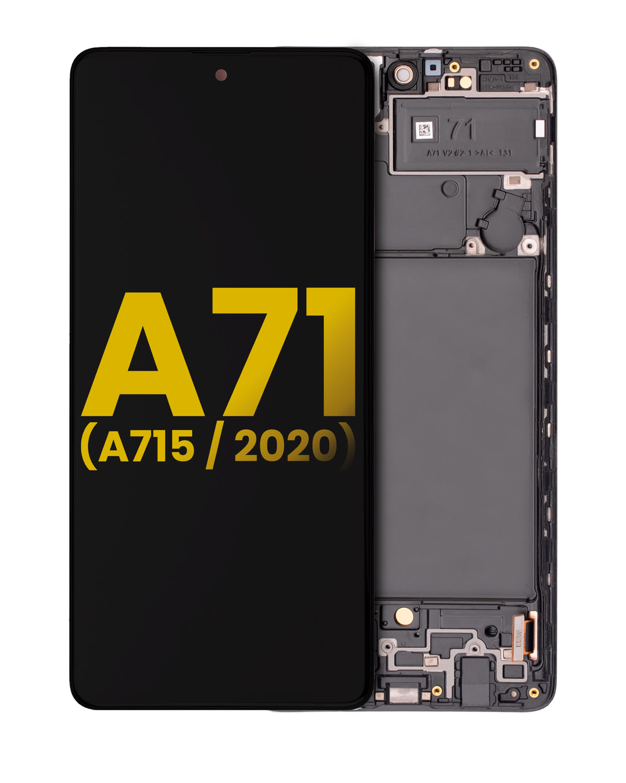 OLED Display mit Rahmen für Samsung Galaxy A71 (A715 / 2020) (professionell aufgearbeitet)