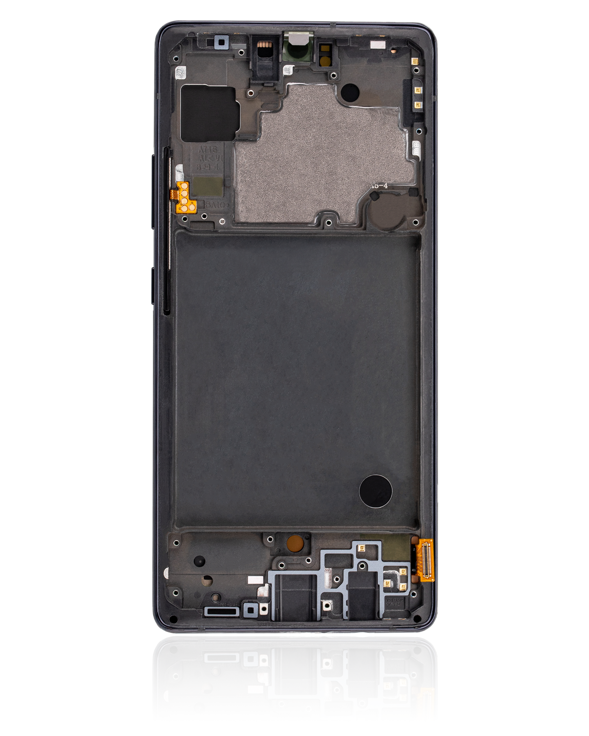 OLED Display mit Rahmen für Samsung Galaxy A71 5G (A716U / 2020) (professionell aufgearbeitet) (Prism Cube Black) – Bild 3