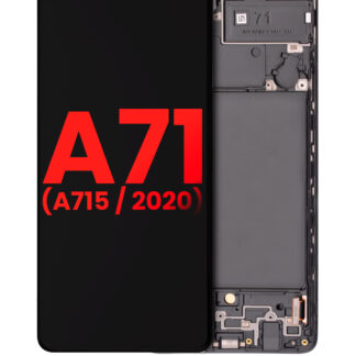 OLED Display mit Rahmen für Samsung Galaxy A71 (A715 / 2020) (6.36") (Aftermarket Plus: Hard)