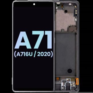 OLED Display mit Rahmen für Samsung Galaxy A71 5G (A716U / 2020) (Service Pack) (Prism Cube Black)