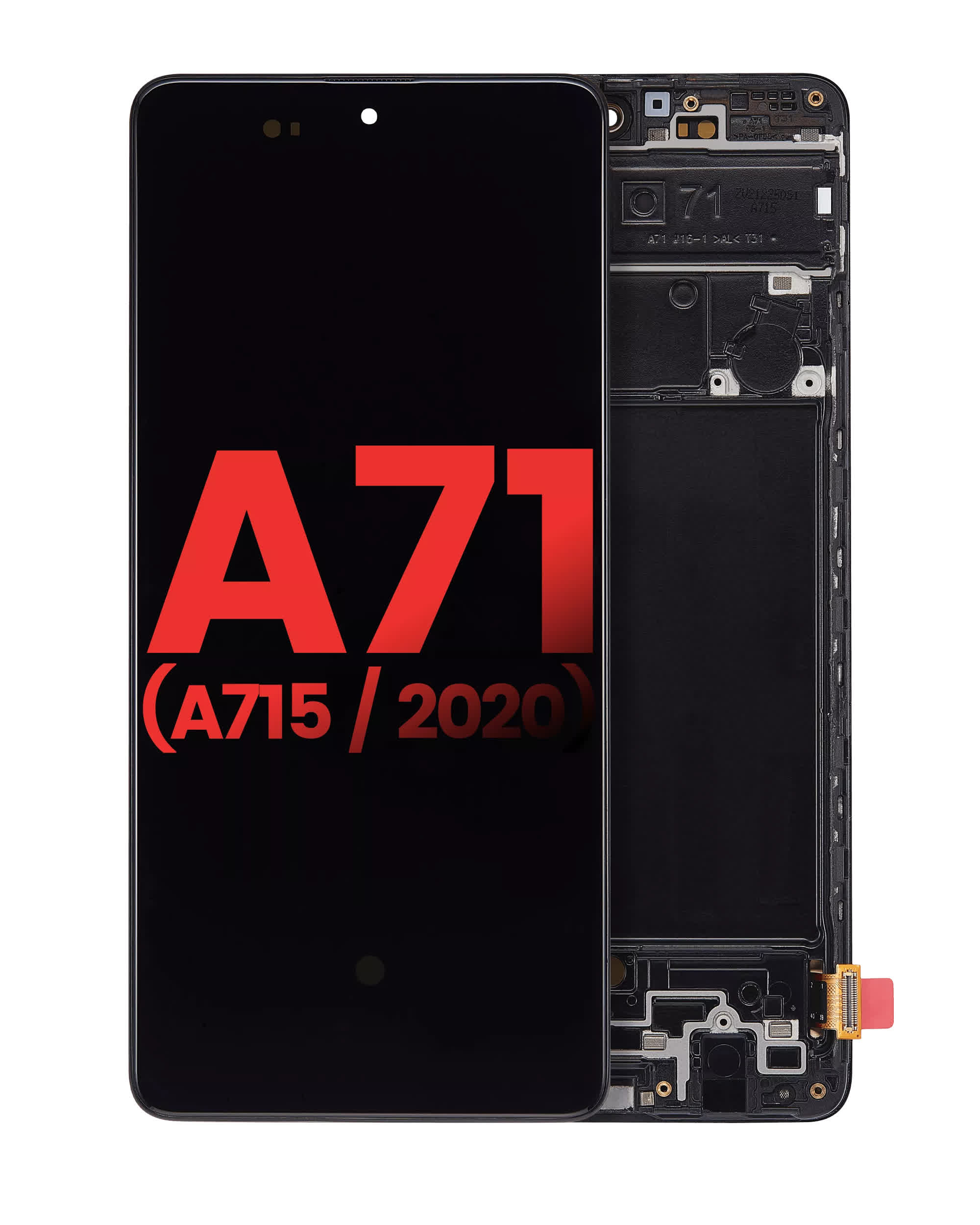 OLED Display mit Rahmen für Samsung Galaxy A71 (A715 / 2020) (6.67") (Aftermarket Plus: Soft)
