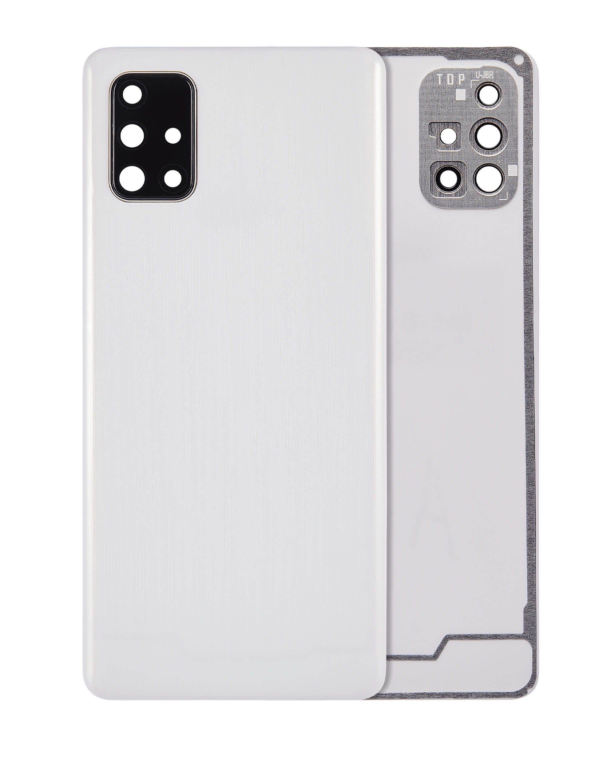 Rückdeckelglas mit Kameraglas für Samsung Galaxy A71 (A715 / 2020) (Aftermarket Plus) (Prism Crush Silver)