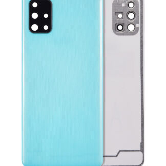 Rückdeckelglas mit Kameraglas für Samsung Galaxy A71 (A715 / 2020) (Aftermarket Plus) (Prism Crush Blue)