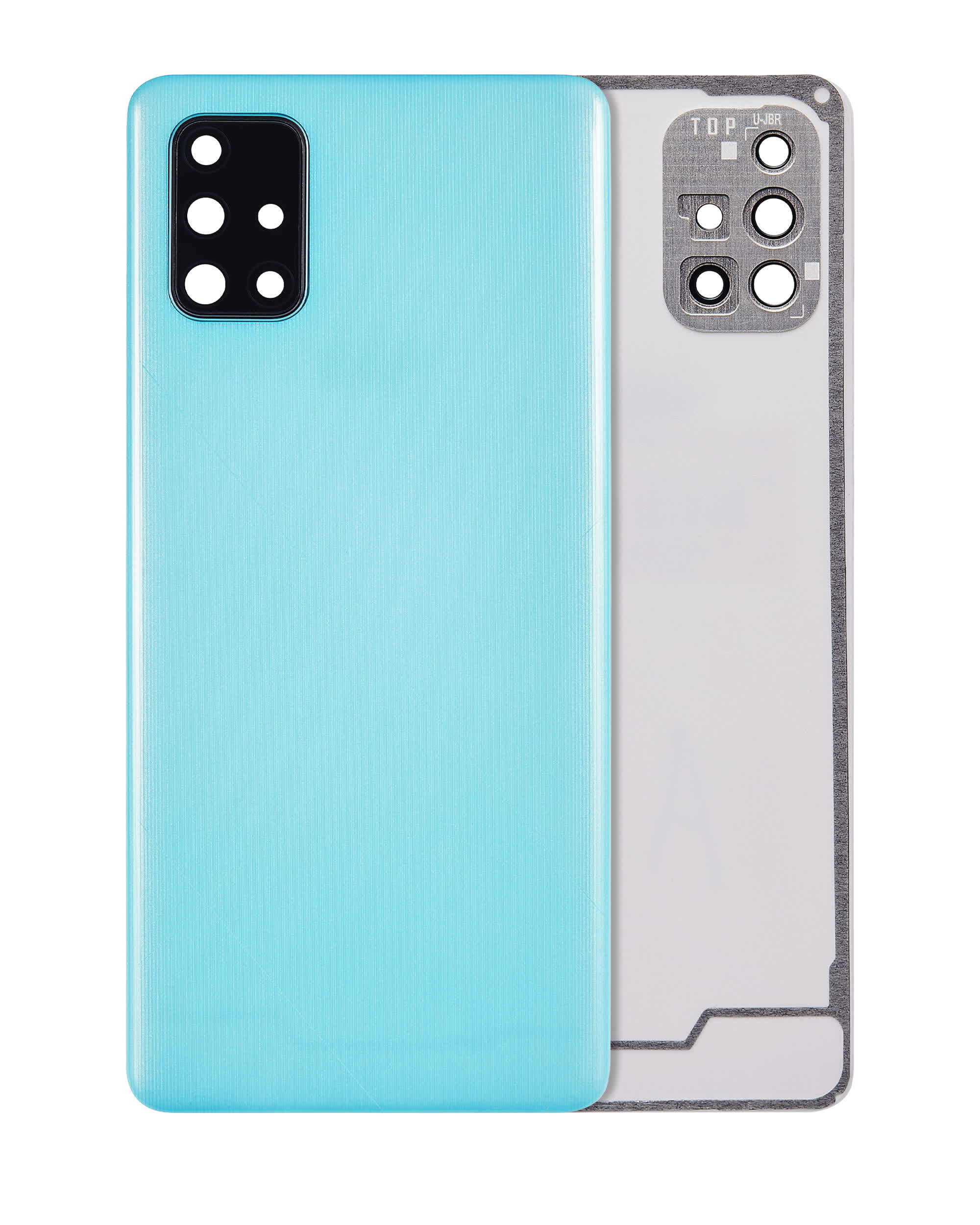 Rückdeckelglas mit Kameraglas für Samsung Galaxy A71 (A715 / 2020) (Aftermarket Plus) (Prism Crush Blue)