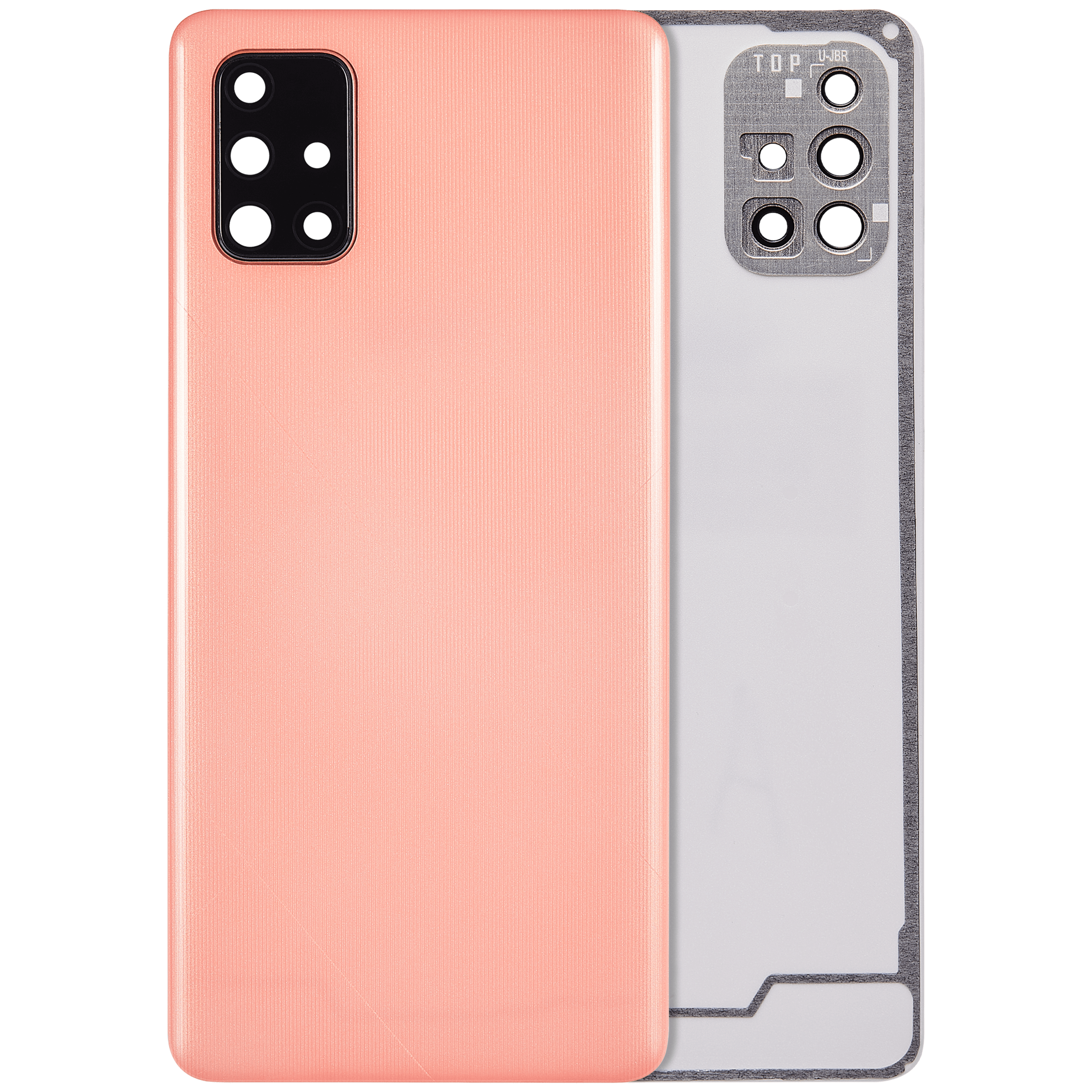 Rückdeckelglas mit Kameraglas für Samsung Galaxy A71 4G (A715 / 2020) (Aftermarket Plus) (Prism Crush Pink) – Bild 4