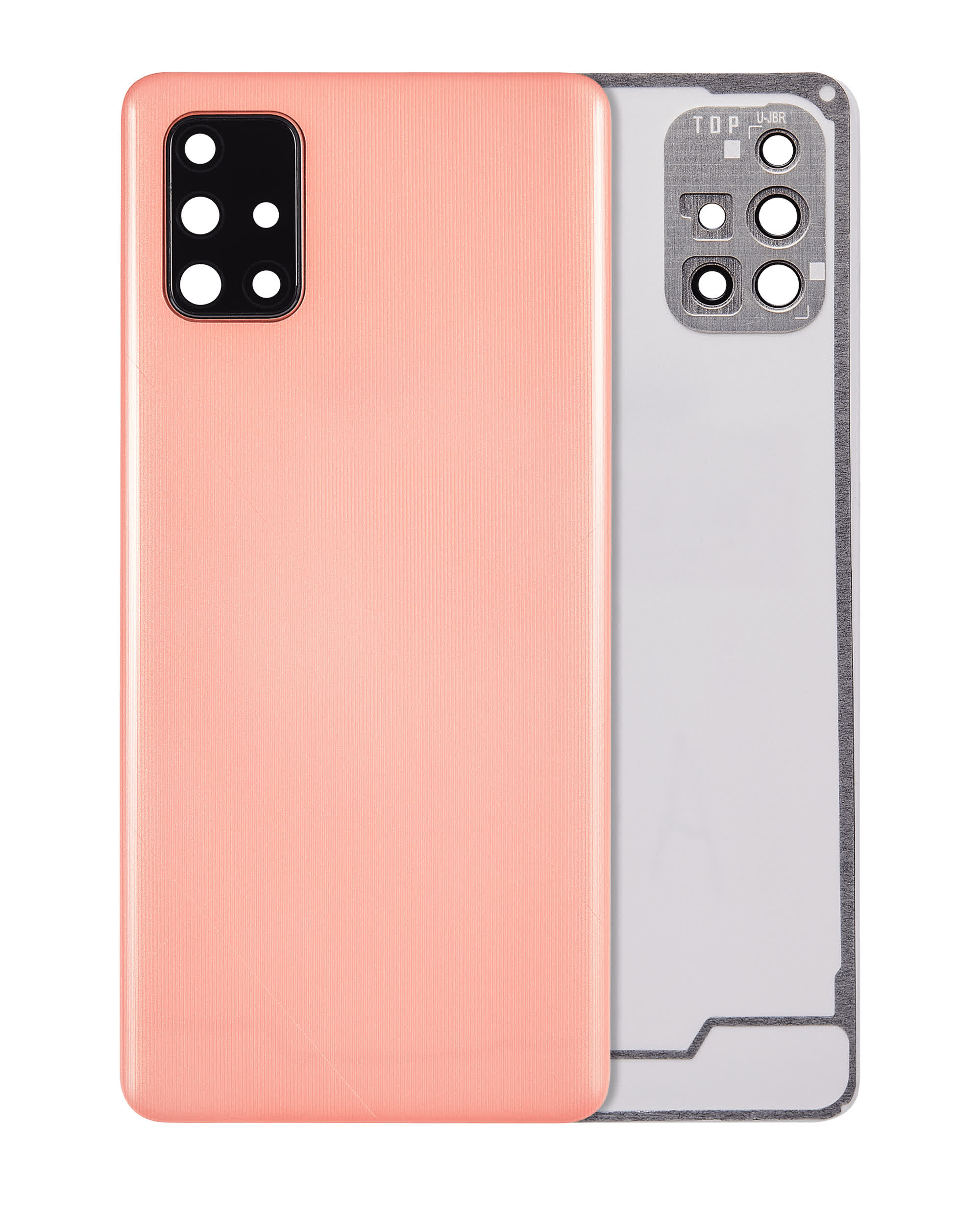 Rückdeckelglas mit Kameraglas für Samsung Galaxy A71 4G (A715 / 2020) (Aftermarket Plus) (Prism Crush Pink)