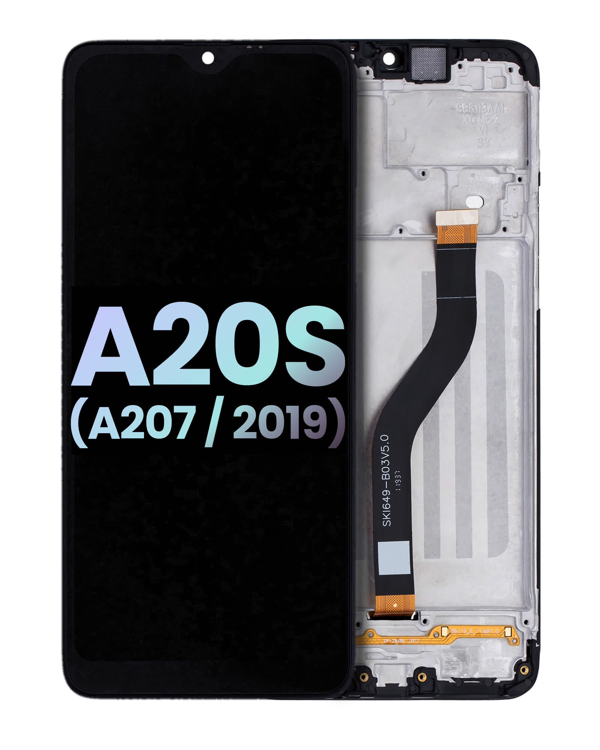 LCD Display mit Rahmen für Samsung Galaxy A20s (A207 / 2019) (Service Pack)