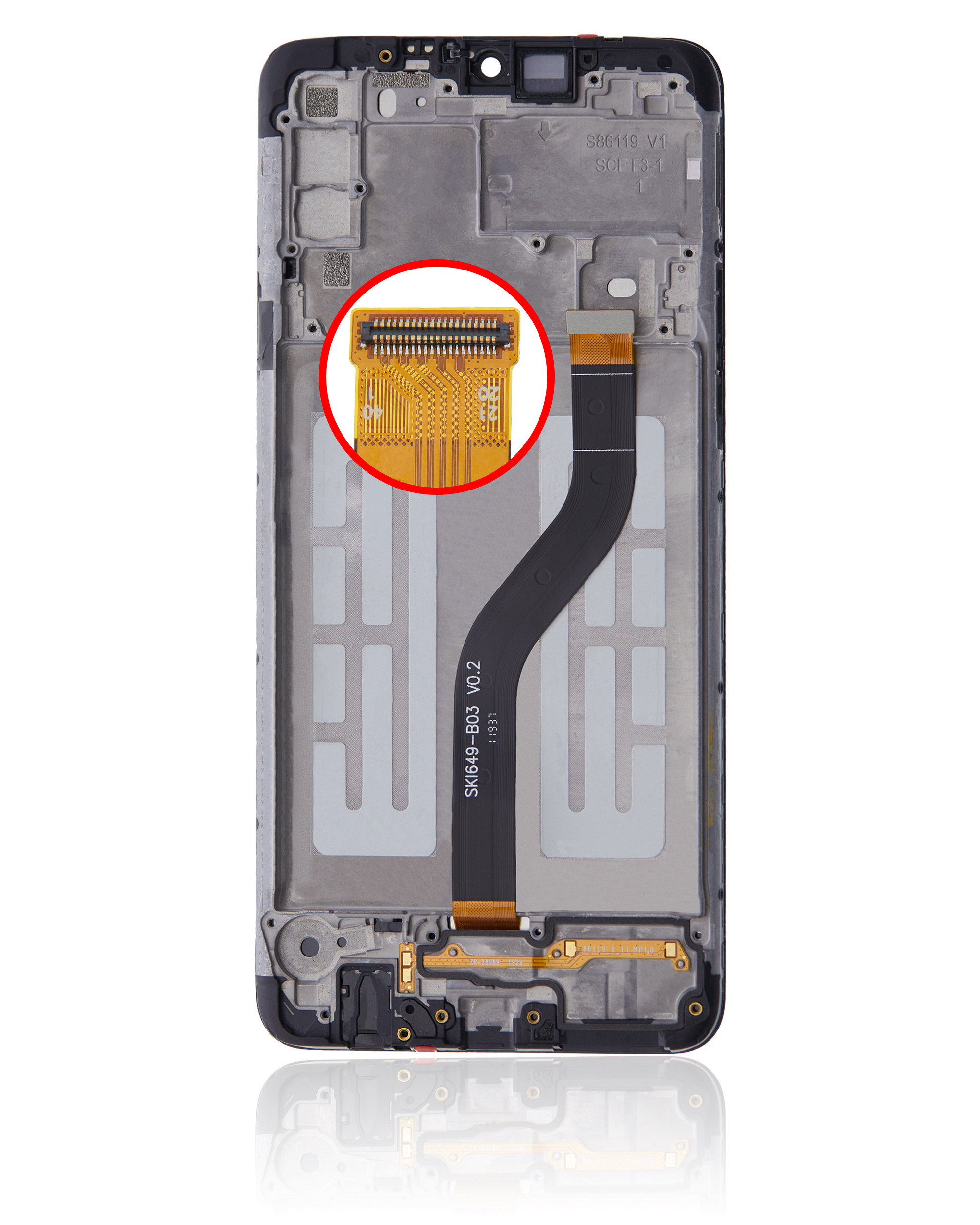 LCD Display mit Rahmen für Samsung Galaxy A20S (A207 / 2019) (professionell aufgearbeitet) – Bild 3