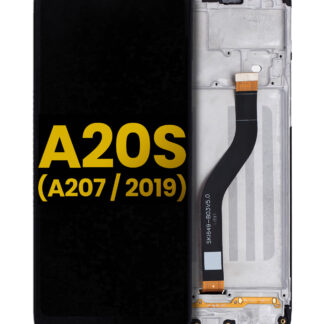 LCD Display mit Rahmen für Samsung Galaxy A20S (A207 / 2019) (professionell aufgearbeitet)