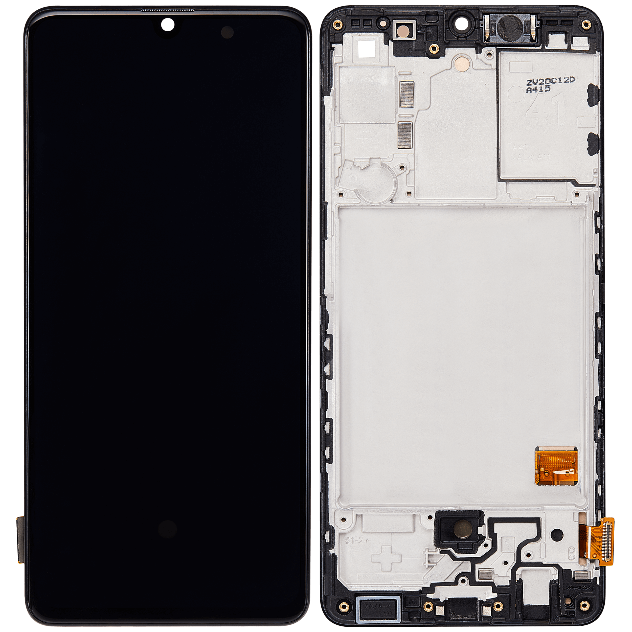 OLED Display mit Rahmen für Samsung Galaxy A41 (A415 / 2020) (professionell aufgearbeitet) (Prism Crush Black) – Bild 2