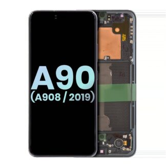OLED Display mit Rahmen für Samsung Galaxy A90 5G (A908 / 2019) (Service Pack) (Black (Schwarz))