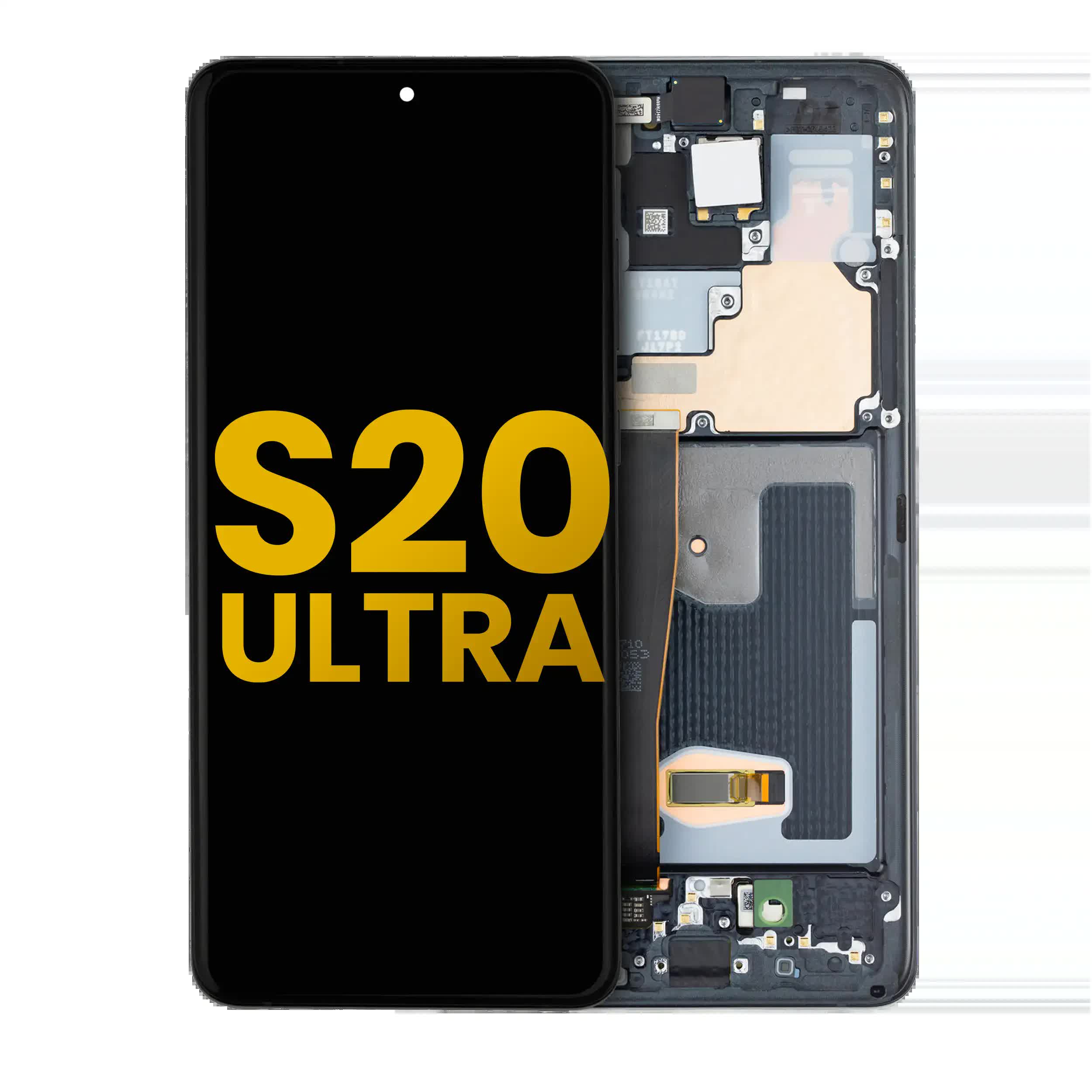 OLED Display mit Rahmen für Samsung Galaxy S20 Ultra 5G (professionell aufgearbeitet) (Cosmic Black)