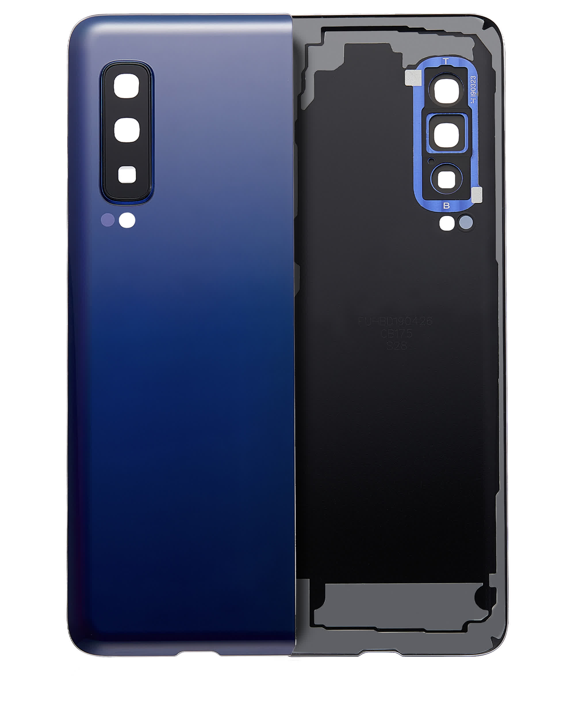 Rückdeckelglas mit Kameraglas für Samsung Galaxy Fold 4G (F900) (Premium) (Astro Blue)