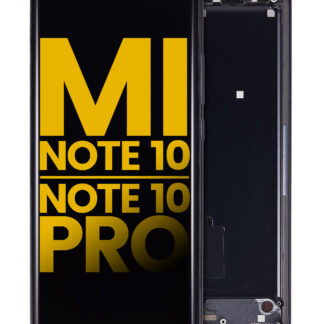 OLED Display mit Rahmen für Xiaomi Mi Note 10 / Note 10 Pro (professionell aufgearbeitet) (Midnight Black (Schwarz))