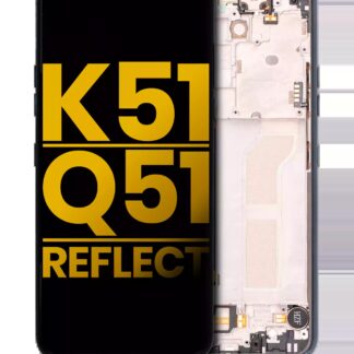 LCD Display mit Rahmen für LG K51 / Q51 / Reflect (professionell aufgearbeitet) (Black (Schwarz))