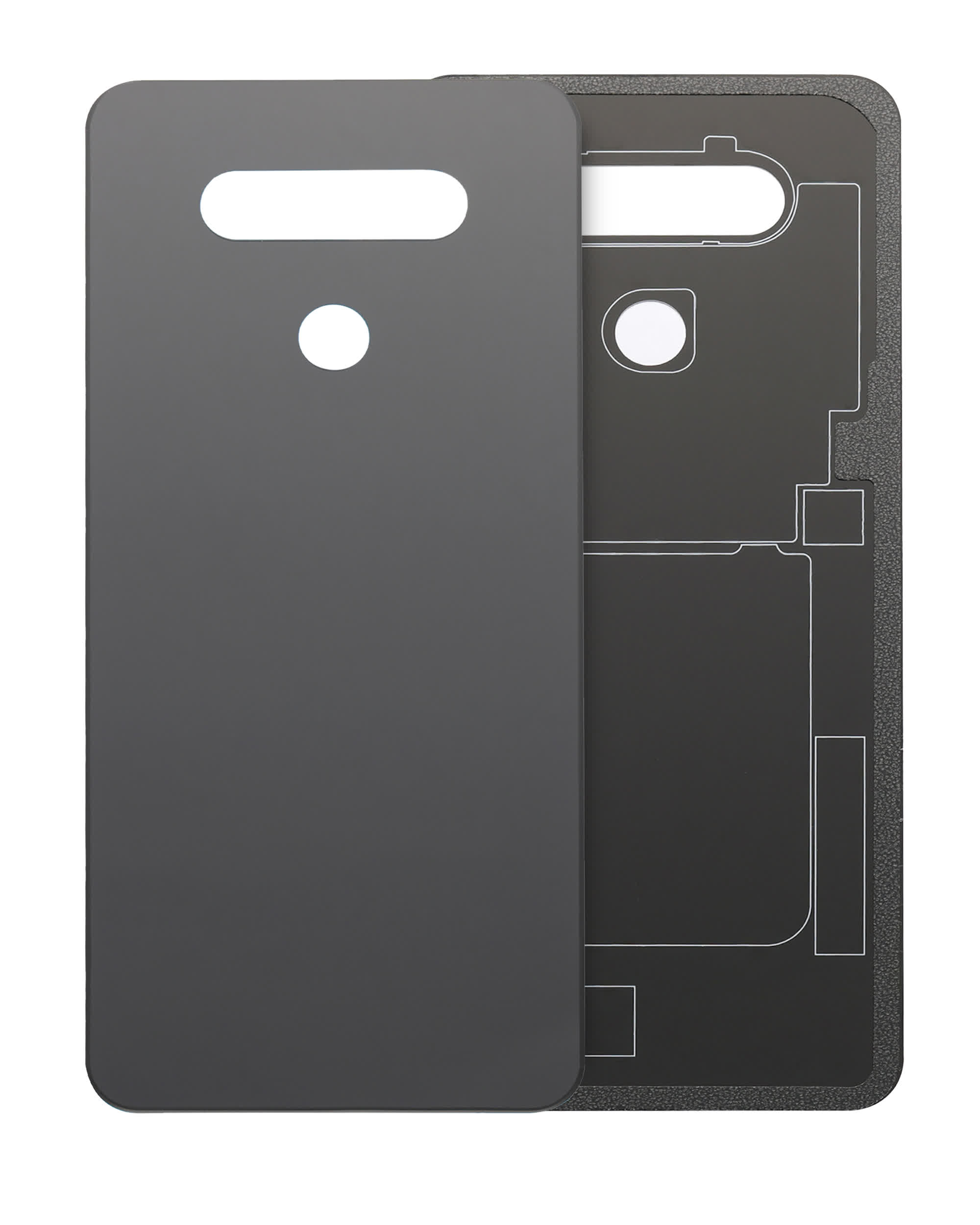 Rückdeckelglas für LG K51 (Black (Schwarz))