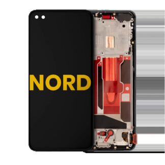 OLED Display mit Rahmen für OnePlus Nord (professionell aufgearbeitet) (Gray Onyx)
