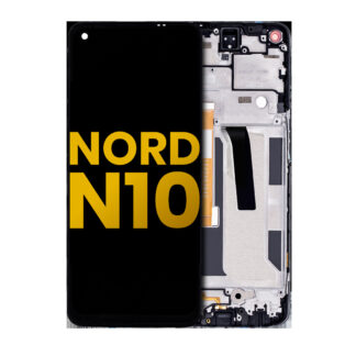 LCD Display mit Rahmen für OnePlus Nord N10 5G (professionell aufgearbeitet) (Midnight Ice)
