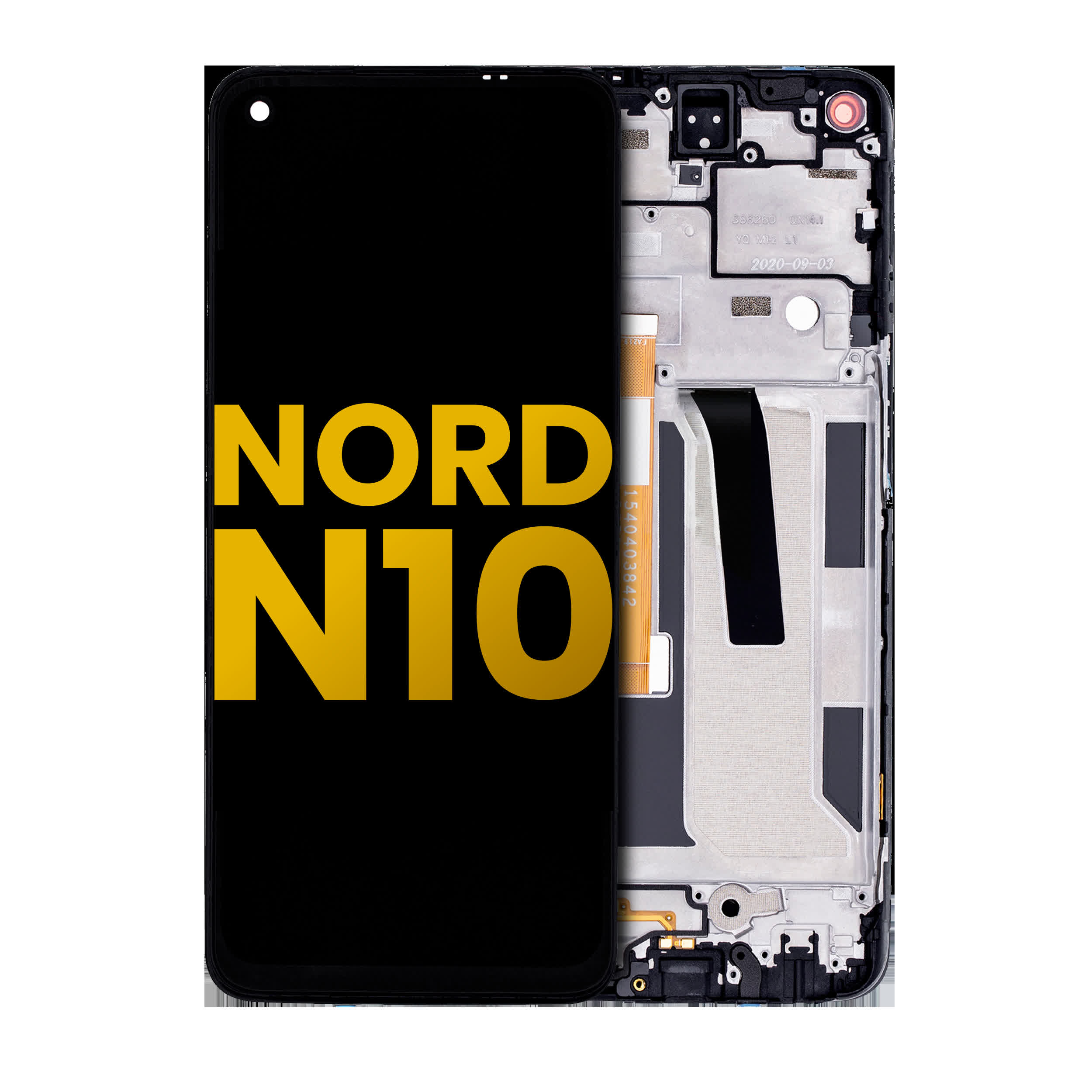 LCD Display mit Rahmen für OnePlus Nord N10 5G (professionell aufgearbeitet) (Midnight Ice)