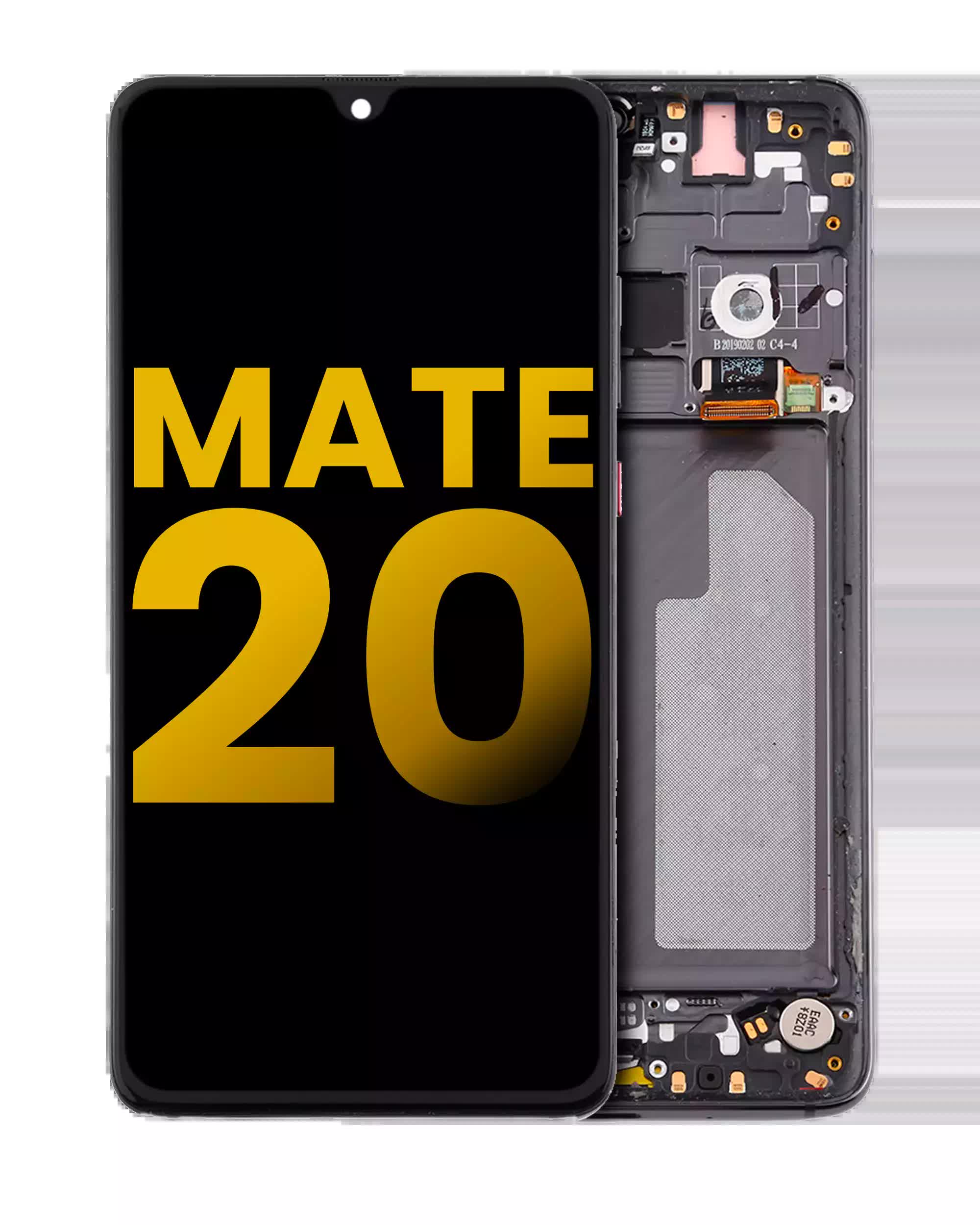 LCD Display mit Rahmen für Huawei Mate 20 (professionell aufgearbeitet) (Twilight Black)