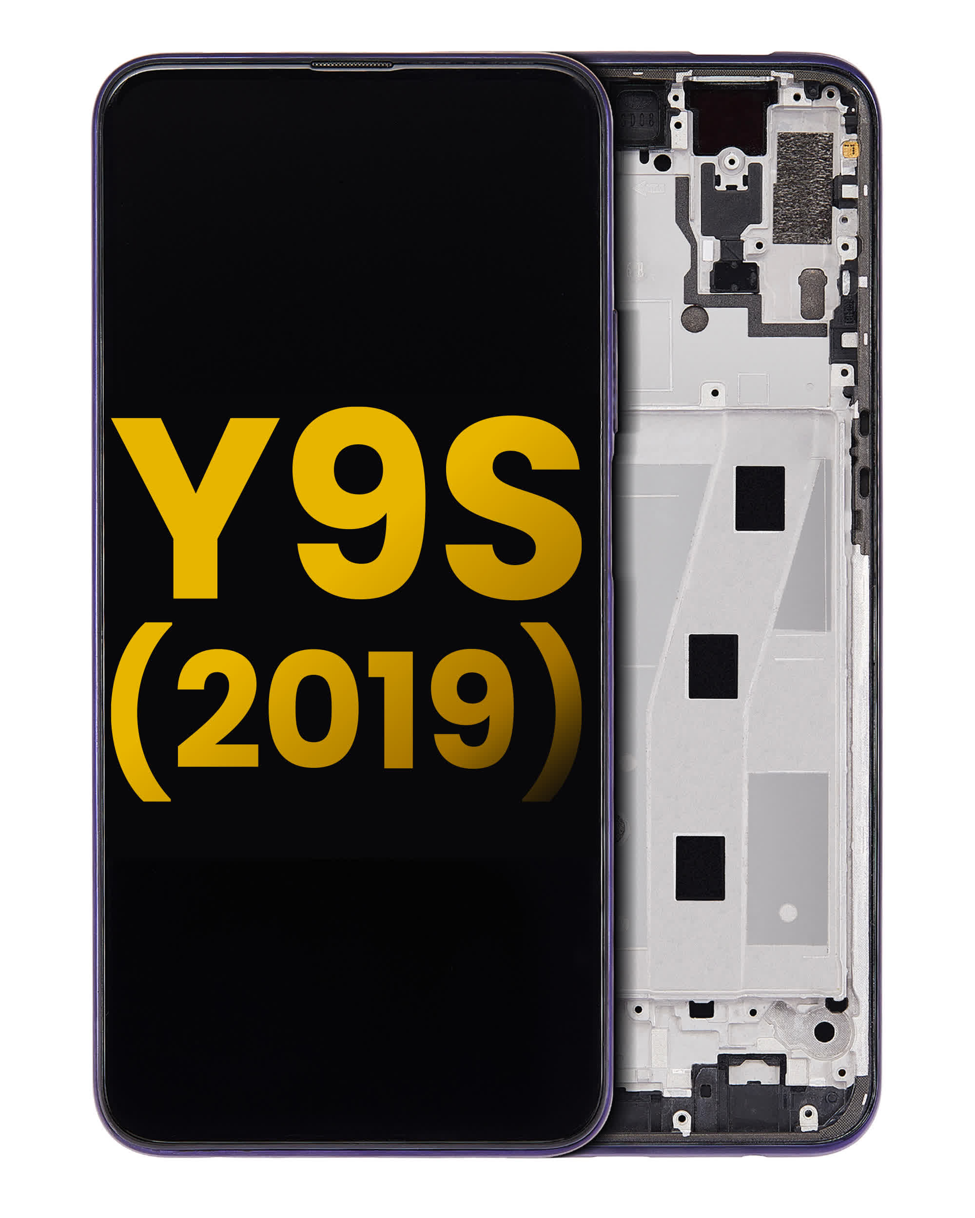 LCD Display mit Rahmen für Huawei Y9s (2019) (professionell aufgearbeitet) (Phantom Purple)