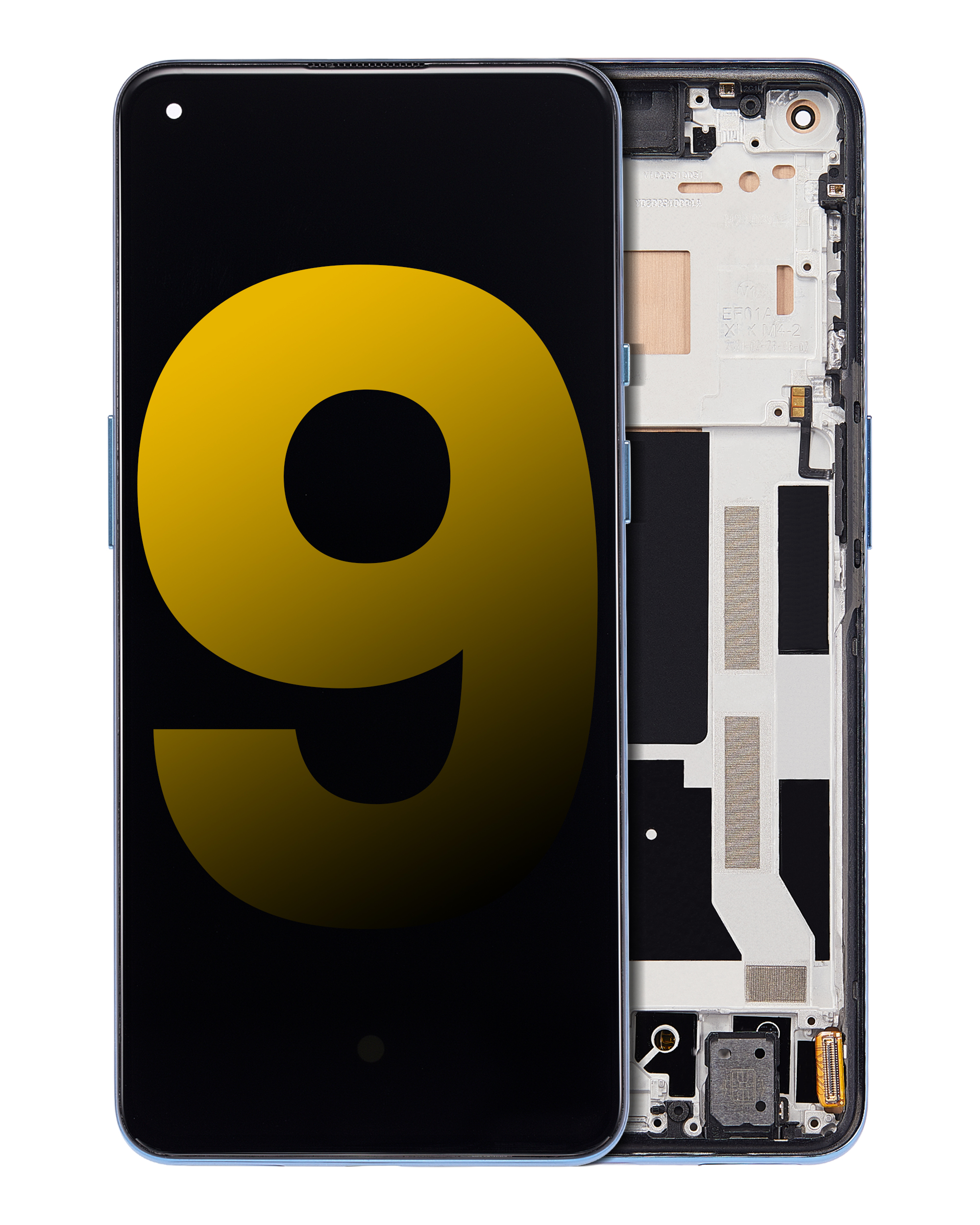 OLED Display mit Rahmen für OnePlus 9 (International Version) (professionell aufgearbeitet) (Arctic Sky) – Bild 3