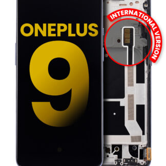 OLED Display mit Rahmen für OnePlus 9 (International Version) (professionell aufgearbeitet) (Winter Mist)