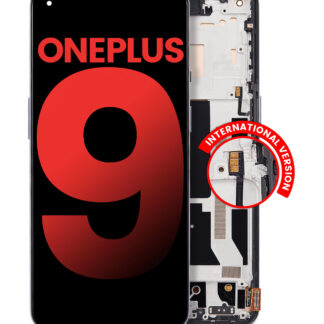 OLED Display mit Rahmen für OnePlus 9 (International Version) (Aftermarket Plus) (Winter Mist)